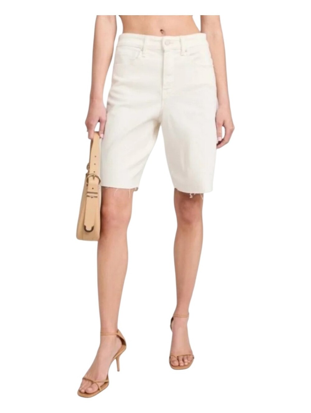 Good American NWT Good 90's Bermuda Short in White/Cream Size 14/32